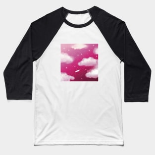 Beautiful Pink Night Sky Baseball T-Shirt